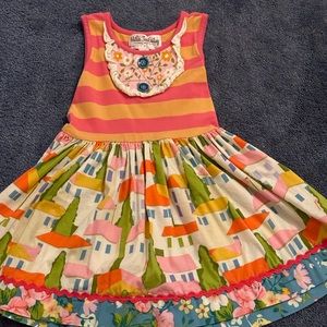 Abstract building tank top dress